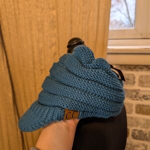 NWT C.C Teal  Knit Beanie with Visor
